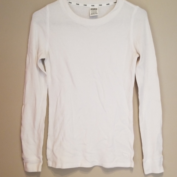 PINK Victoria's Secret Tops - PINK off white thermal top